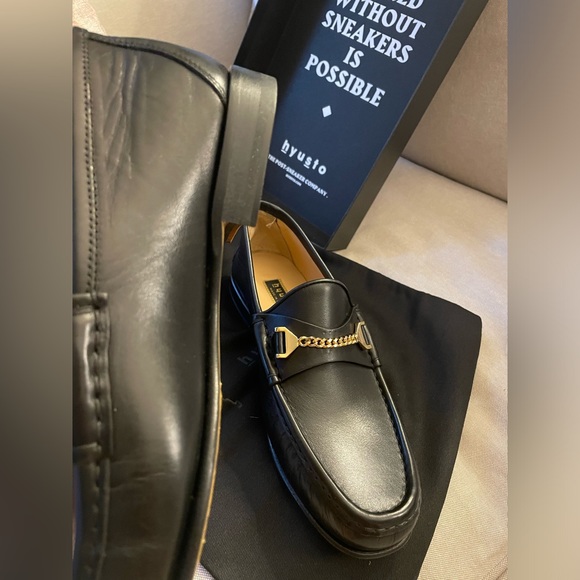 Hyusto Mick Moccasin Black Leather Loafers - Picture 3 of 7